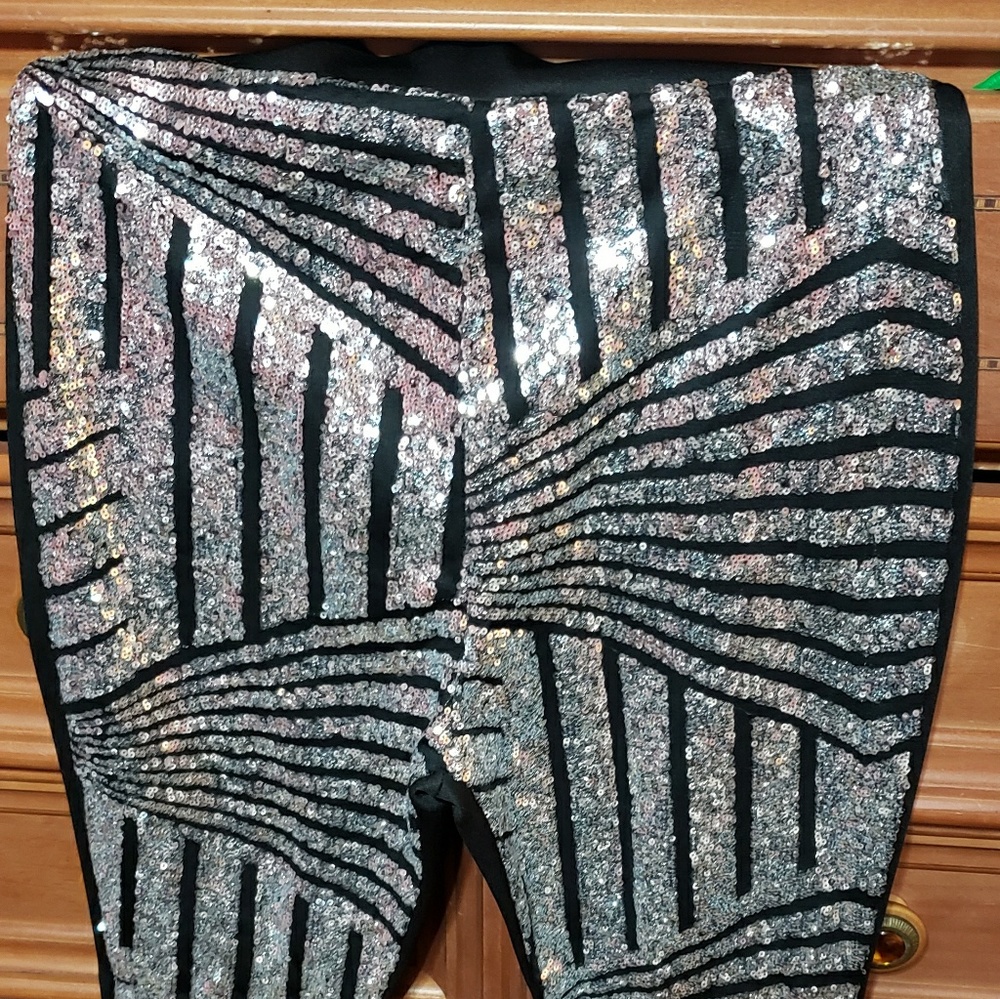 Silver Sequin leggings